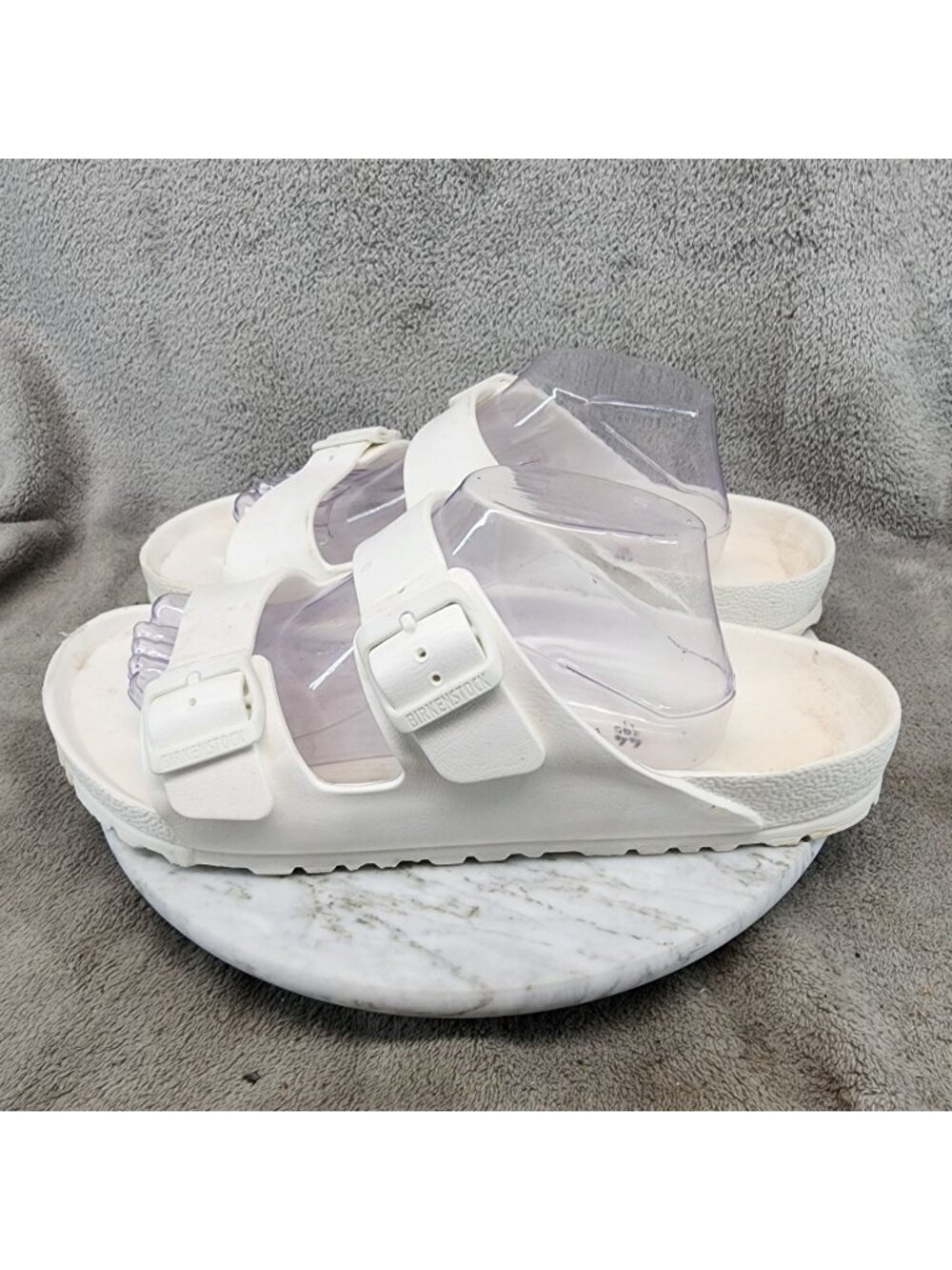 Birkenstock Shoes Mens EU 44 US 11-11.5 Arizona Essential White Sandals *Read*